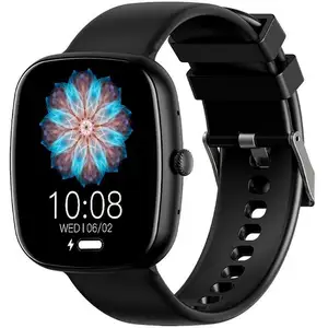 Montre connectée Cool Border en silicone noir (appels, santé, sports) pas cher