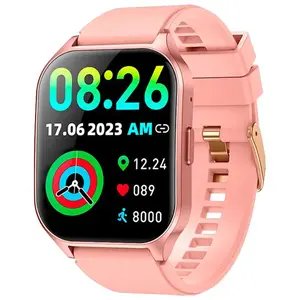 Montre intelligente cool Amoled incurvée en silicone rose