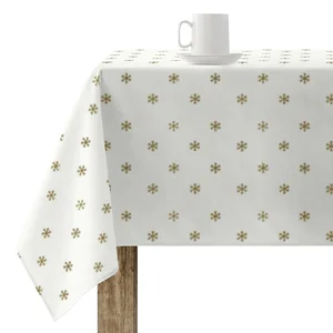 Belum Nappe En Résine Anti-taches Motif Flocons De Neige Or 300x140 Cm