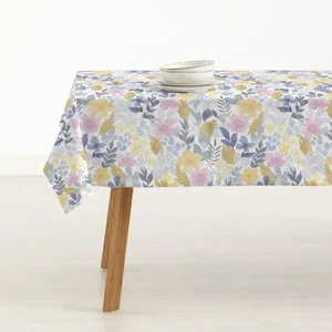 Nappe anti-taches coton avec fleurs et feuilles Multicolore 140x140 cm pas cher
