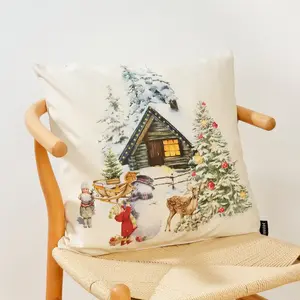 Muaré Housse de coussin Christmas Landscape 50 x 50 cm