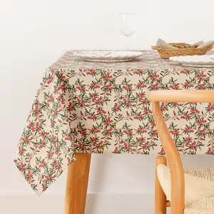 BL BELUM Nappe de Noël antitache en coton Multicolore 250x140 cm pas cher