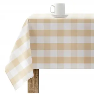 Comparateur de prix : BL BELUM Nappe anti-taches vichy jaune et blanc 300x155 cm
