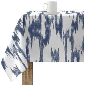 Nappe en coton avec un effet marbré bleu et écru 200x155 cm pas cher