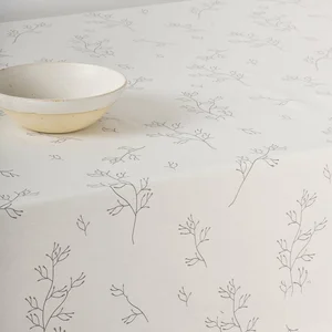 Comparateur de prix : Nappe en coton avec des feuilles blanc 155x155 cm