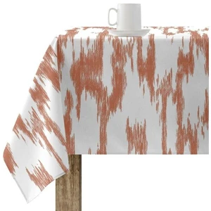 Comparateur de prix : Nappe en coton avec un effet marbré orange et écru 200x155 cm