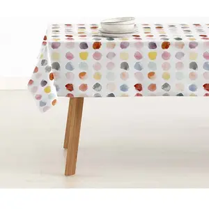 Nappe anti-taches en coton á points aquarelle multicolore 200x155 cm pas cher