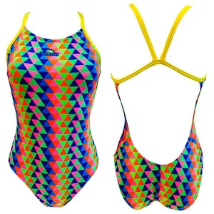 Maillot de bain Turbo Tridimension Pro-Racer bretelles fines jaune femme - S pas cher