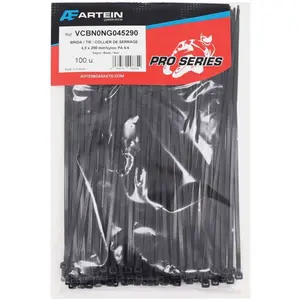 ARTEIN Lot de 100 colliers de serrage en nylon (PA6.6) 4,5 x 290 mm, couleur noire pas cher