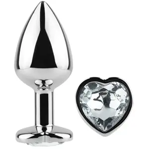 Secret Play Metal Butt Plug Corazón Transparente Talla S 7cm 1ud pas cher
