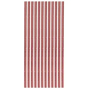 Non communiqué 12 pailles carton 20cm or rose métal - guirca 31018 pas cher