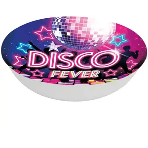 RueDeLaFete Grand SALADIER plastique rigide rond ˜ 32cm, Disco Fever pas cher