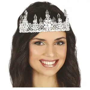 Comparateur de prix : bandeau couronne métallique diamant argent adulte - guirca 13085