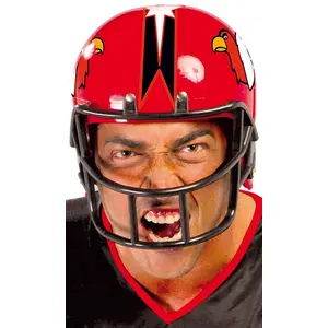 Casque joueur football rouge adulte - Rouge - Accessoire de déguisemen...