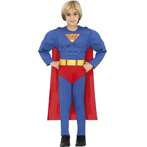déguisement muscle super-héros garçon - 3/4 ans - bleu - guirca 83165 pas cher
