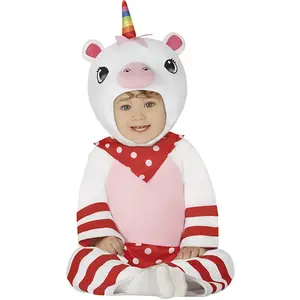 FIESTAS GUIRCA | Costume de Licorne Bébé (18-24 Mois) - Tête, Combinaison et Foulard - Costumes d'Animaux et de Fantaisie pour Fêtes Costumées- Idéal pour Filles - Rose et BlancVendu paramazon