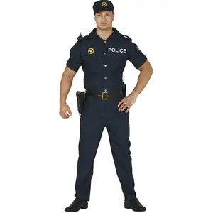 FIESTAS GUIRCA Déguisement de héros de la police pour homme - Uniforme de policier bleu marine avec chapeau de police - Déguisement de flic pour homme Taille S 46-48Vendu paramazon
