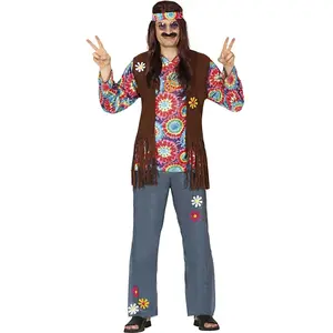 Comparateur de prix : Fiestas Guirca Déguisement Hippie Costume Adulte Homme Taille M 48-50