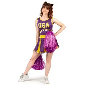 déguisement robe pom-pom girl équipe usa femme - m - violet - guirca 88221