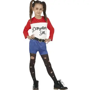 Non communiqué déguisement harleen qinzel dangereuse fille - 5/6 ans - rouge - guirca 77016 pas cher