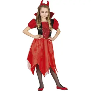 Comparateur de prix : déguisement petit démon fille - 7/9 ans - rouge - guirca 77653