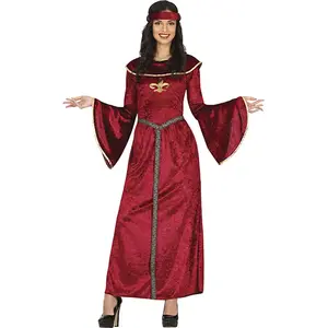 Comparateur de prix : FIESTAS GUIRCA Déguisement Reine Médiévale Femme - Robe de Princesse Médiévale Rouge Foncé avec Bordure Dorée - Costume Historique pour Femme Taille XL 46-48