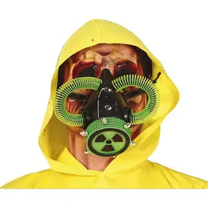 Fiestas Guirca Masque à gaz radioactif - Disfrazzes France - Accessoire de déguisement - Adulte - Blanc - Intérieur