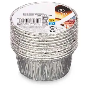 Bergner - Lot de 10 moules à flan chromés OS