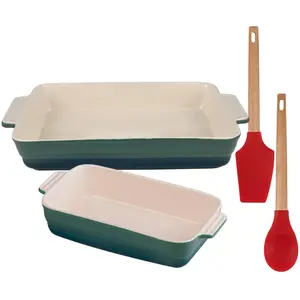 Bergner - Lot de 2 Ustensiles de cuisine : cuillère et spatule + 2 Pla... pas cher