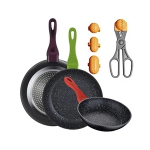 Comparateur de prix : Lot de 3 poêles de 20/24/28 cm en aluminium forgé + ustensile multifon...