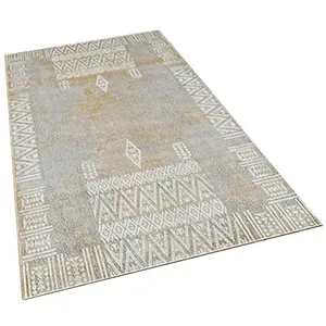 Tapis salon en polyester Design Beige - 100x150cm - Beige - Wellhome pas cher