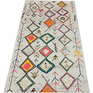 Tapis salon en polyester Diamant Orange -100x200cm - Orange - Wellhome pas cher