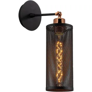 Comparateur de prix : WELL HOME MOBILIARIO & DECORACIÓN Applique Murale Interieur, Lampe Murale Industrielle Bois, Noir 10x10x36 cm