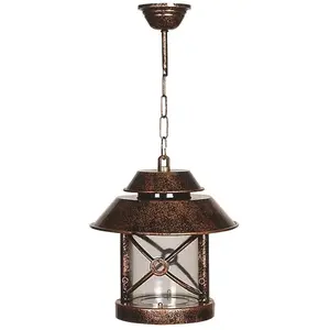 Plafonnier d'extérieur Wellhome Marron, 26x26x56 cm avec structure abs... pas cher