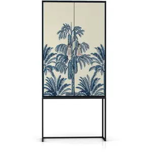 RNT by Really Nice Things Buffet armoire 2 portes en MDF imprimé palmiers vintage