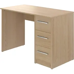 Bureau 3 tiroirs Idro Modern - Amazon Movian - Effet Hêtre pas cher