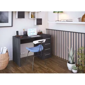 Bureau SAME 4 tiroirs 110x56x74 cm chêne gris cendré TALESA pas cher