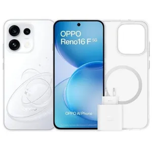 OPPO Reno16 F 5G 8GB 256GB 6,57" Blanc Étui et chargeur 45 W inclus pas cher