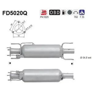 Filtre À Particules / À Suie, Échappement Fd5020q As Alfa Romeo As Fd5020q pas cher