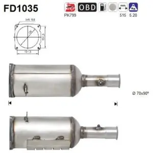 Comparateur de prix : AS Filtre à particules / FAP pour PEUGEOT: 308 & CITROËN: C4 (Ref: FD1...