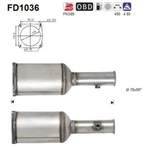 AS Filtre à particules / FAP pour CITROËN: C5 (Ref: FD1036) pas cher