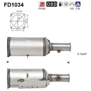 Comparateur de prix : AS Filtre à particules / FAP pour PEUGEOT: 607 (Ref: FD1034)