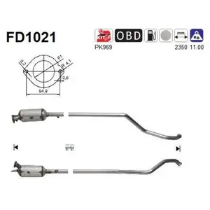 AS Filtre à particules / FAP pour RENAULT: Laguna (Ref: FD1021) pas cher