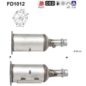 Comparateur de prix : AS Filtre à particules / FAP pour PEUGEOT: 607 (Ref: FD1012)