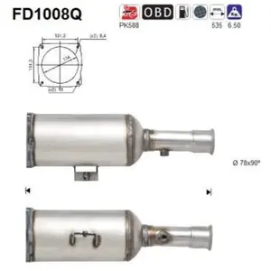 Filtre À Particules / À Suie, Échappement Fd1008q As As Fd1008q pas cher