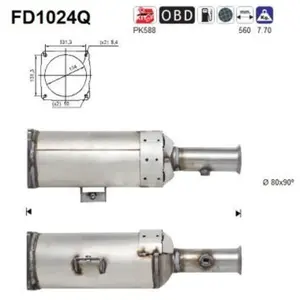 Comparateur de prix : AS Filtre à particules / FAP pour LANCIA: Phedra & FIAT: Ulysse, Scudo & CITROËN: Jumpy, C8, Dispatch & PEUGEOT: Expert, 807 (Ref: FD1024Q)