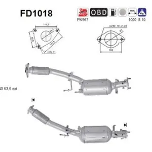 AS Filtre à particules / FAP pour NISSAN: Qashqai & RENAULT: Koleos (Ref: FD1018) pas cher