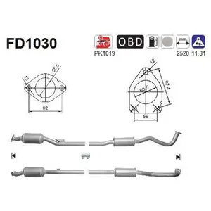 AS Filtre à particules / FAP pour MITSUBISHI: Outlander (Ref: FD1030) pas cher