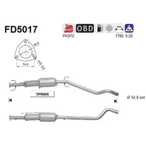 AS Filtre à particules / FAP pour VAUXHALL: Astra & OPEL: Astra (Ref: FD5017) pas cher
