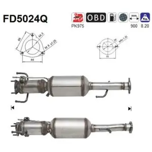 Filtre À Particules / À Suie, Échappement Fd5024q As As Fd5024q pas cher